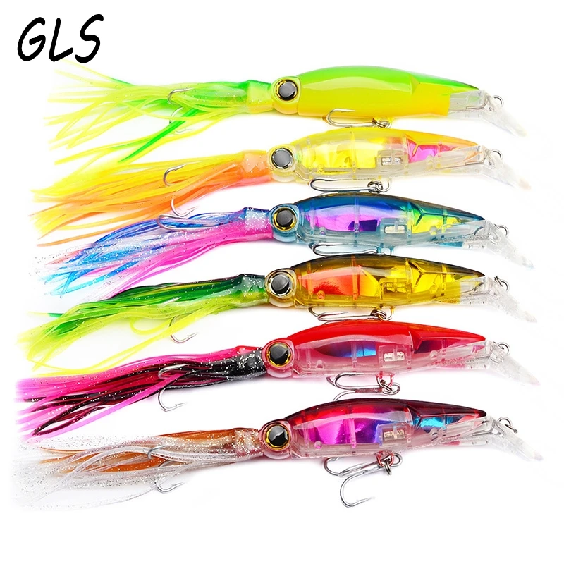 Мягкая приманка для рыбалки 140 мм 40 г мягкая светящаяся в виде кальмара высокая