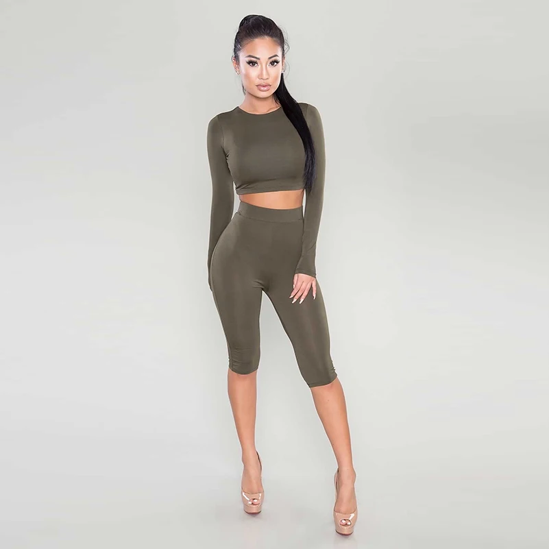 Стильная женская обувь Для женщин комплекты длинный рукав короткий топ