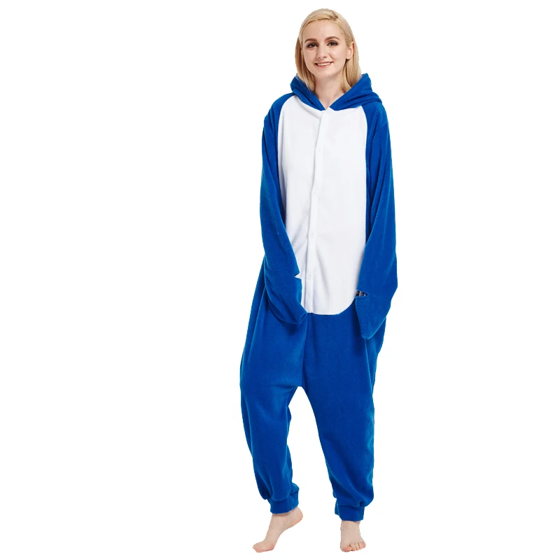 Kigurumi пижамы Косплей Костюм для мальчиков и девочек голубого цвета с