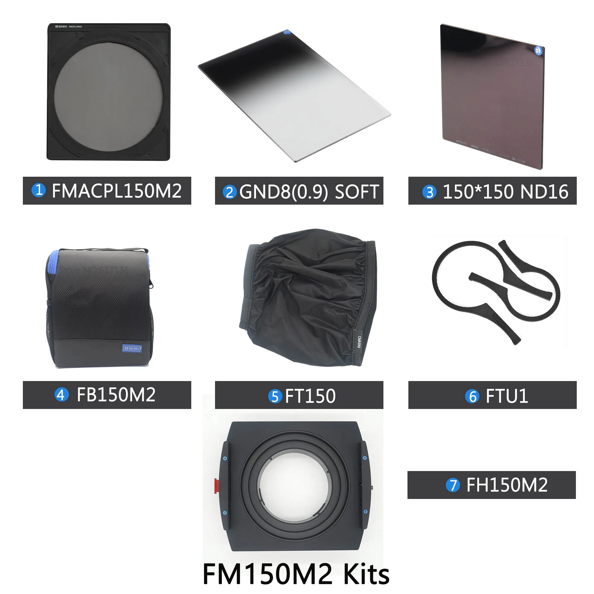 FM150M2 Kits Benro FH150M2 держатель фильтра 150 мм квадратный фильтр системы ND/GND/CPL держатель фильтров для более 14 мм ультра-широкий объектив - Цвет: FM150M2 Kits