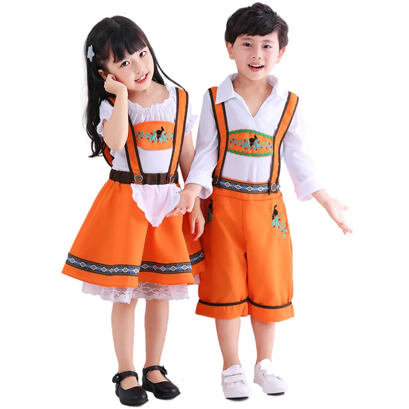 

Germany Beer Festival Waiter Cosplay Costumes Boys Girls Oktoberfest Costumes Kids Children Bavarian Costume