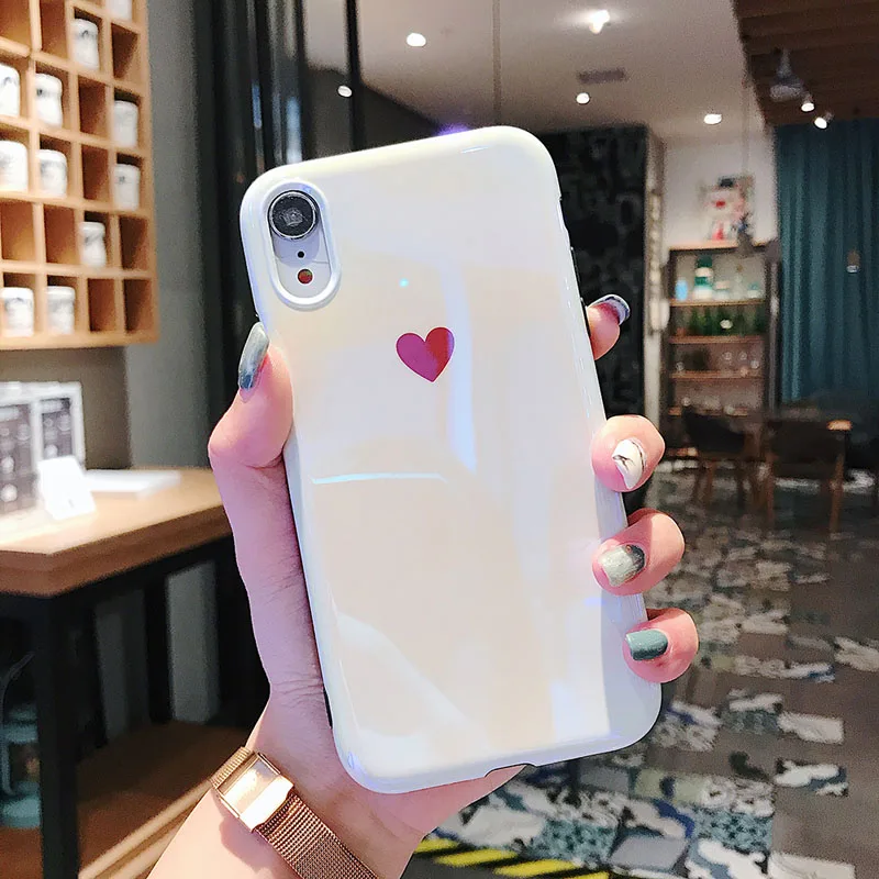 a LOVECOM Blu-Ray чехол для телефона для iPhone 11 Pro Max XR XS Max X 6 6S 7 8 Plus Love Heart мягкая IMD Милая Глянцевая задняя панель чехол в подарок - Цвет: a
