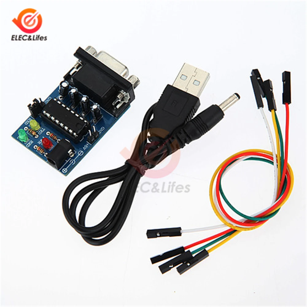 Модуль преобразователя последовательной связи MAX3232 MAX232 RS232 в TTL DB9 коннектор 5 В +