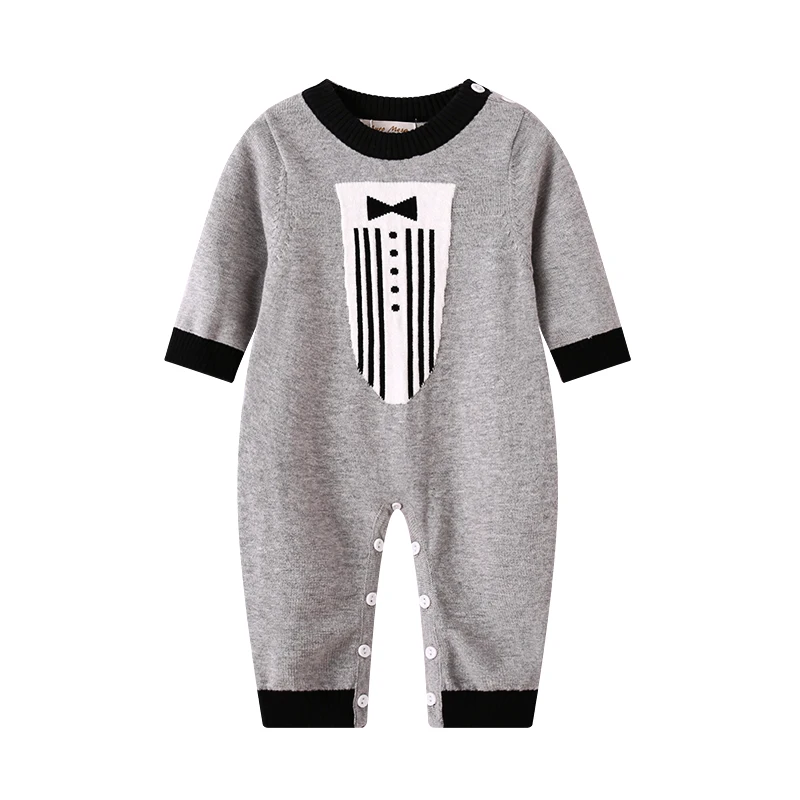 Новый джентльменский трикотажный комбинезон из 100% хлопка джемпер для