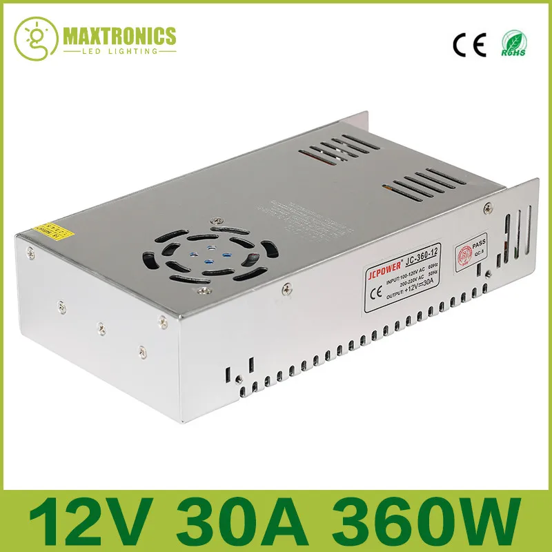 

10pcs Power Supply 12V 30A 360W Switching Power Supply dc12v 30A LED Drive Transformer for Led Lamp DHL Free Shipping