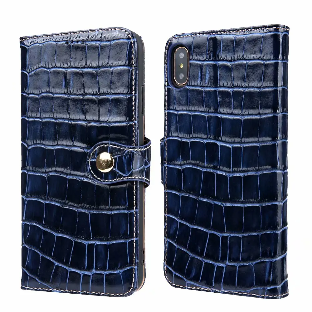 

Crocodile Skin Leather Case For iPhone 7 8 Plus Luxury Snake Crocodile Wallet Card Holders Flip Cover iPhone XS MAX XR X 10