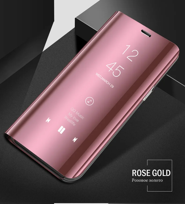 Розовый Чехол-книжка для LG V30, роскошный зеркальный чехол для смартфона LG V30 Plus, задняя крышка 6,0 дюйма, изготовлен из высококачественного поликарбоната+ чехол из искусственной кожи - Цвет: Розовый