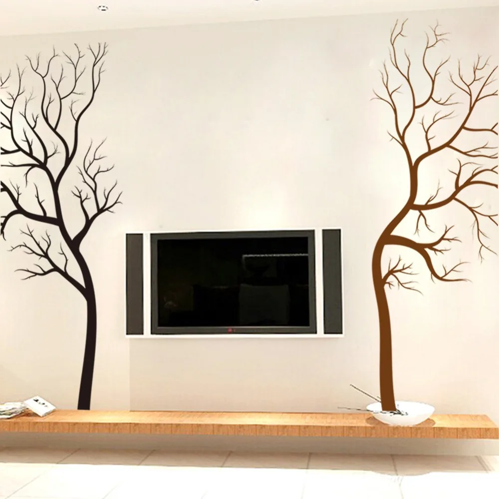 Zy8463 любители дерево виниловые наклейки на стены для гостиной телевизор фоне