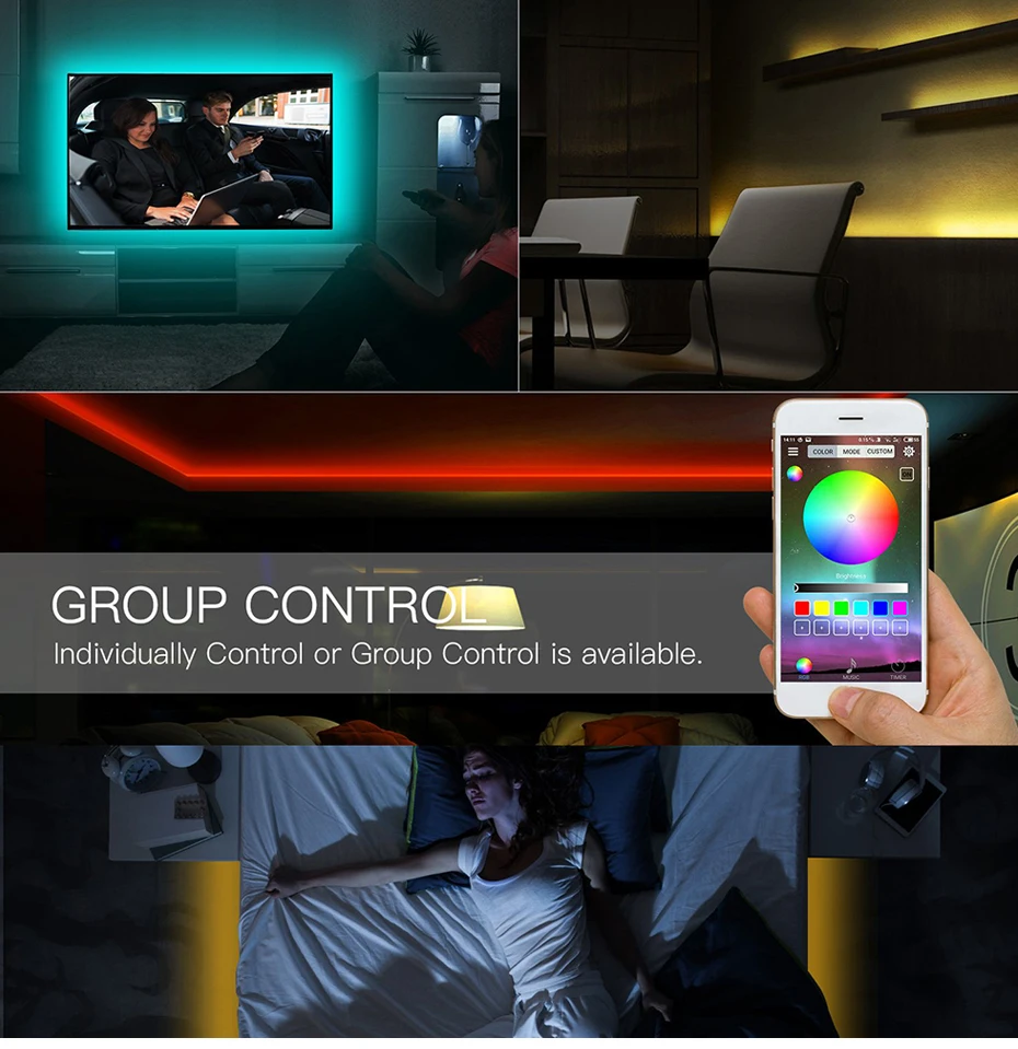 DC5V USB СВЕТОДИОДНЫЙ светильник 5050 RGB 50 см 1 м 2 м 3 м Bluetooth приложение управление гибкий светильник ТВ фоновый светильник RGB светодиодный лента