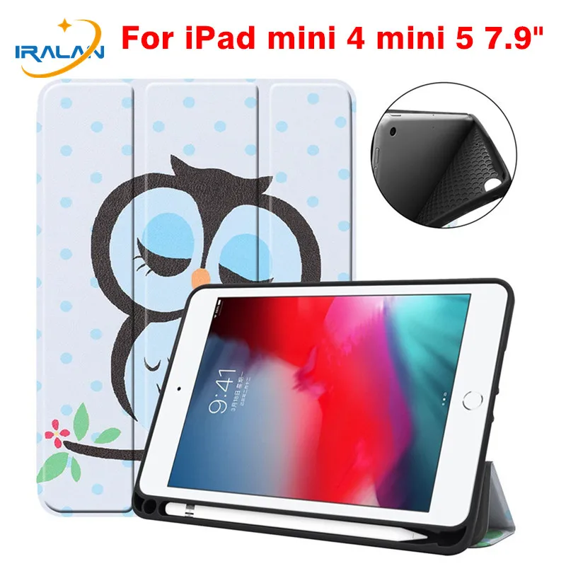 Ультратонкий Магнитный умный чехол для нового iPad Mini 5 2019 с держателем карандашом