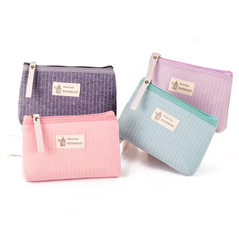 1 шт. популярный женский кошелек в полоску с рисунком для монет сумка на молнии