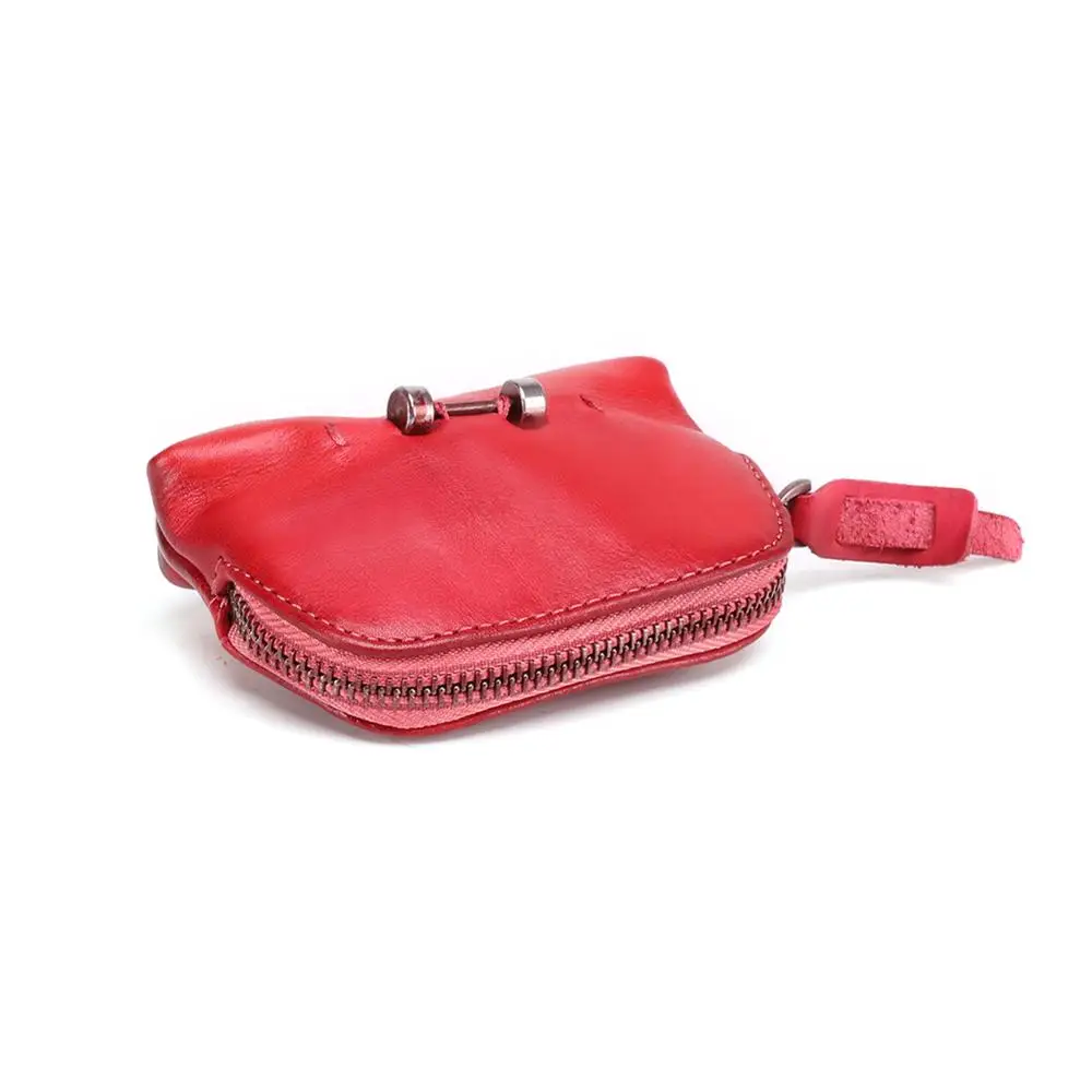 Брендовый Женский мини-кошелек на двойной молнии из натуральной кожи кошелек для