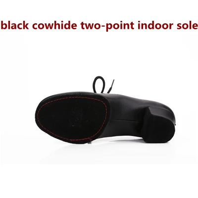 Women's Leather Latin Dance Shoes Ballroom Dancing Shoes Soft Sole Sailor Dance Shoes Adult Practice Dance Shoes Of Cloth - Цвет: cowhide 2-point in