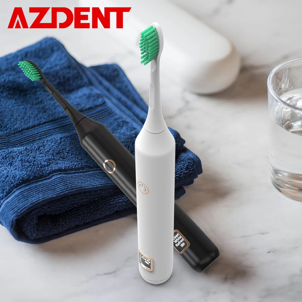AZDENT умная электрическая зубная щетка с ЖК-дисплеем, USB перезаряжаемая ультра звуковая зубная щетка, водонепроницаемая автоматическая зубная щетка для взрослых