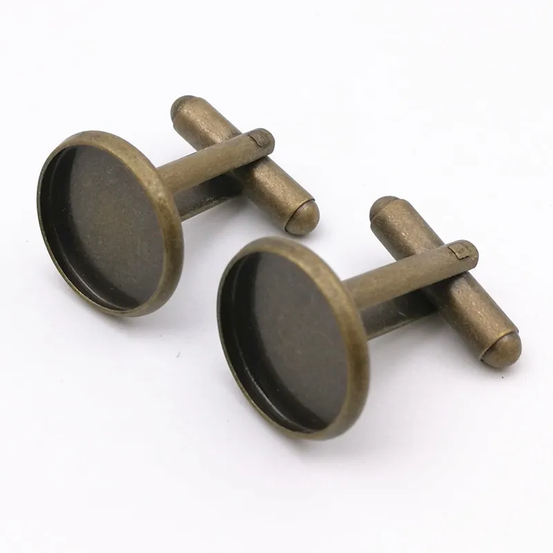 Fit 12/14/16/18/20 mm Round French Cufflinks Blank Settings Antique bronze Copper Base DIY Jewelry Accessories | Украшения и