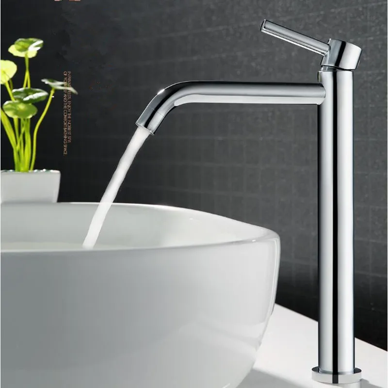 Basin faucet Hot and Cold Copper bathroom sink tall chrome/black/white brass crane | Обустройство дома