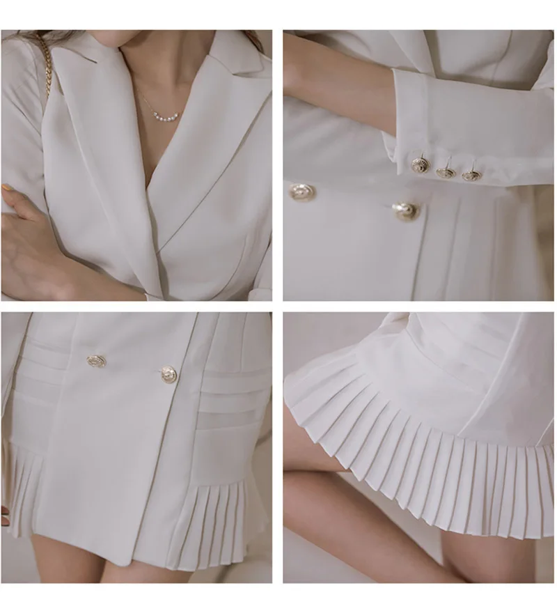 Женский двубортный Блейзер TWOTWINSTYLE тонкий складчатый блейзер с длинным рукавом