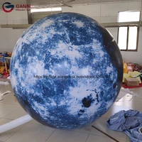 advertising moon globe shape inflatable led light helium balloon giant inflatable moon balloon for decoration