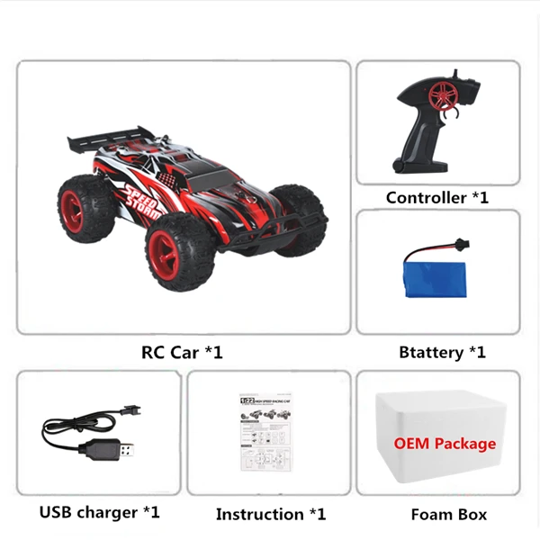 Red 1B Foam Box Радиоуправляемая машинка на радиоуправлении, светодиодные игрушки для детей, для мальчиков, внедорожная машина на дистанционном управлении, автомобиль машины на Qadio, автомобиль 1:22, 2,4G, 2WD - Цвет: Red 1B Foam Box