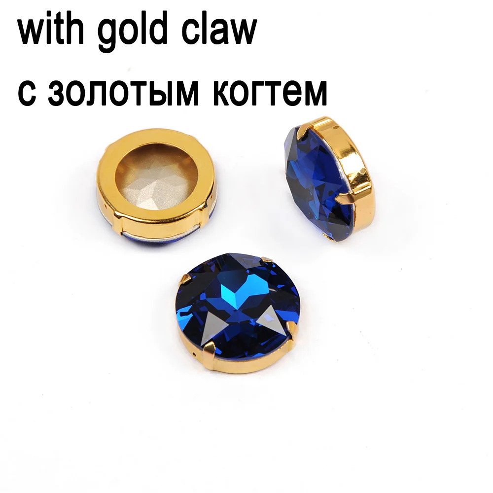 crystal with gold SW 243 Синий аксессуары для одежды 27 мм остроконечные Chaton Fancy NO Hot Fix Стразы фабрика для дизайна одежды платья - Цвет: crystal with gold
