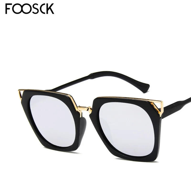 Женские винтажные Квадратные Солнцезащитные очки FOOSCK большие брендовые