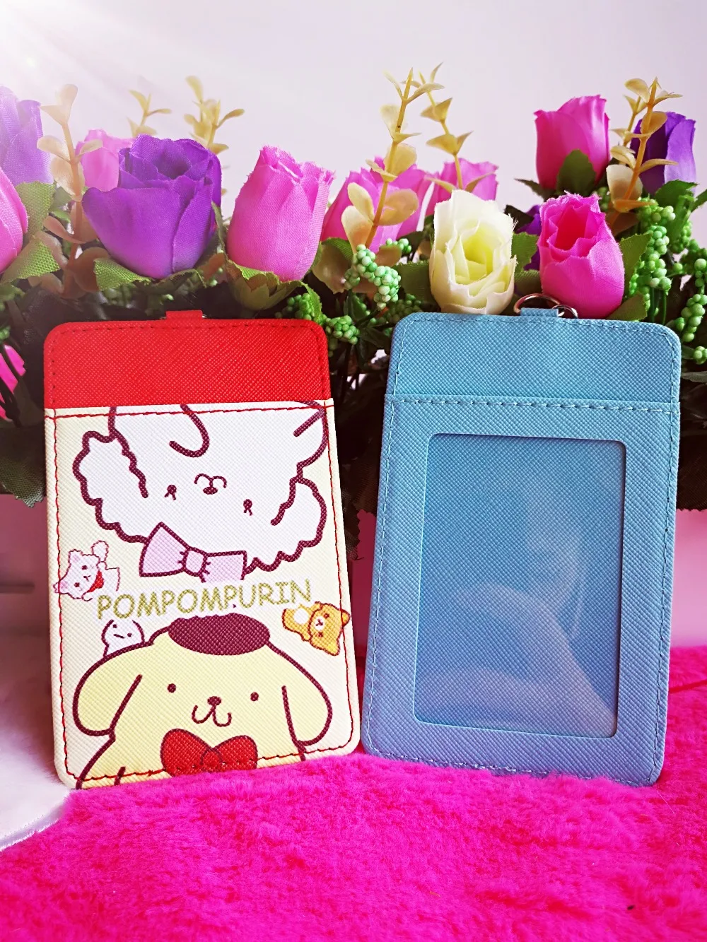 Ivyye 1 шт. Cinnamoroll Pom Purin аниме, плюшевая держатель для карт из искусственной кожи с отделением для кредитных сумки монета автобус Чехол-портмоне с отделением для карт для маленьких девочек подарки на