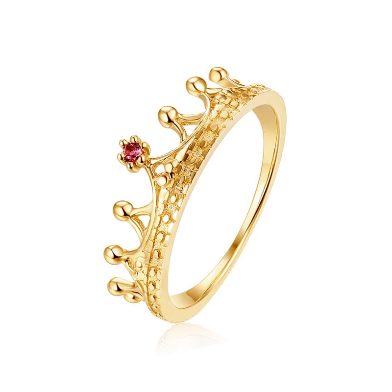 JXXGS элегантное кольцо с короной золотого цвета гранат роскошное 14k золото