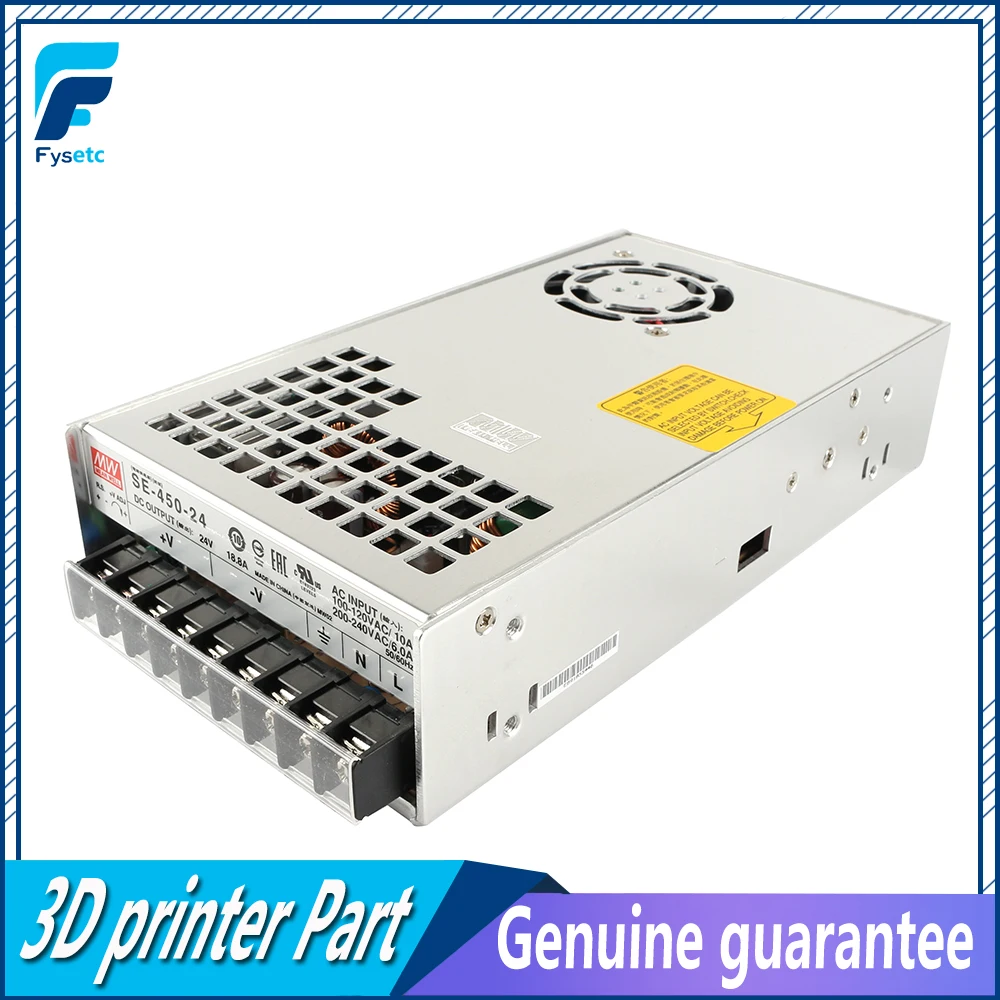 

Top Quality BLV MGN Cube 3D Printer Power Supply Geniune Meanwell PSU SE-450-24 24V 18.8A 450W For BLV MGN Cube 3D Printer Parts