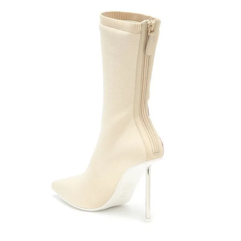 Luchfive/эластичные тканевые носки с вышивкой женские короткие сапоги до середины