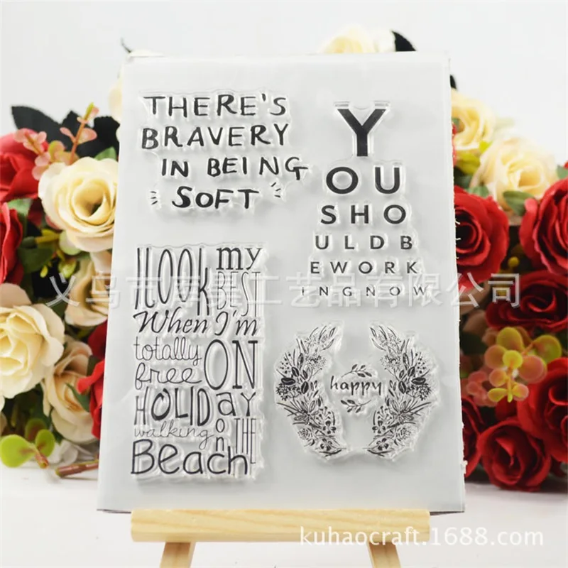 FGHGF с надписью прозрачный силиконовый штамп/печать для DIY Скрапбукинг/фотоальбом