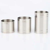 100pcslot high quality bar wine measuring cup stainless steel silver 25ml35ml50ml straight body metal cocktail measuring cup