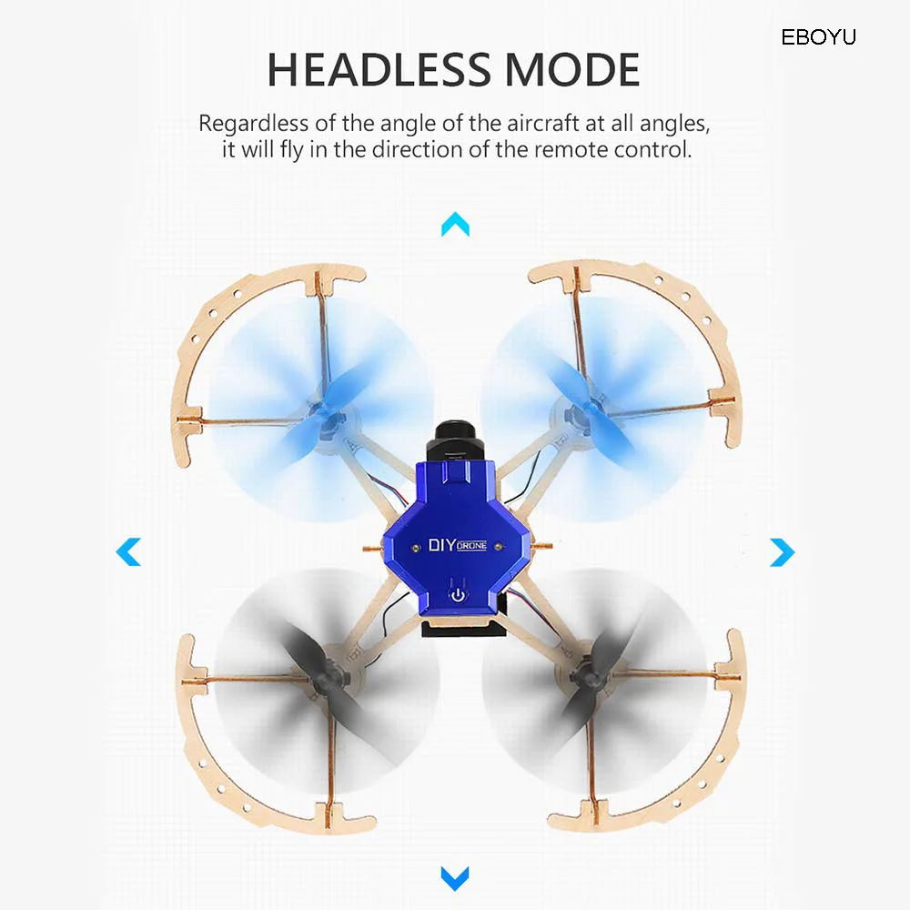 EBOYU ZL100 деревянный самолет DIY Дрон 720 P камера Wi-Fi FPV высота удержания Безголовый режим обучение RC Квадрокоптер Дрон