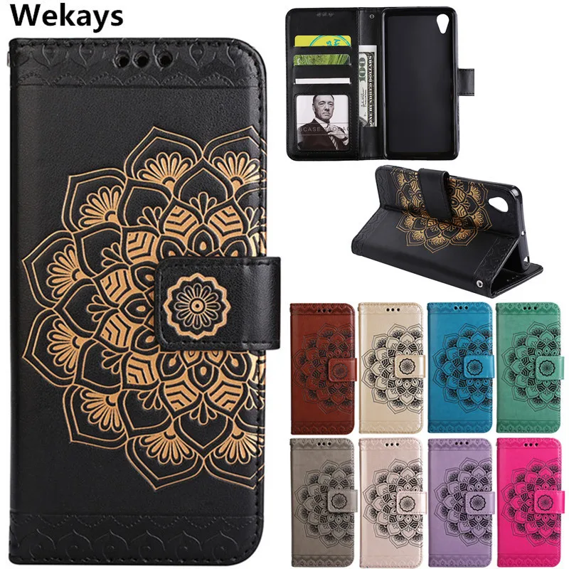 Роскошный кожаный флип чехол с 3D цветами Rilievo чехлы для Sony Xperia XA1 G3121 G3112 Ultra X Performance