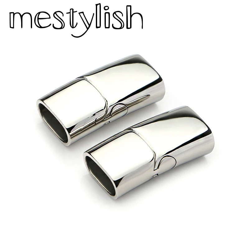 Mestylish 5 компл./лот 12*6 мм Нержавеющая сталь магнитная кожаный браслет с застежкой разъем для ручной DIY Аксессуары и украшения