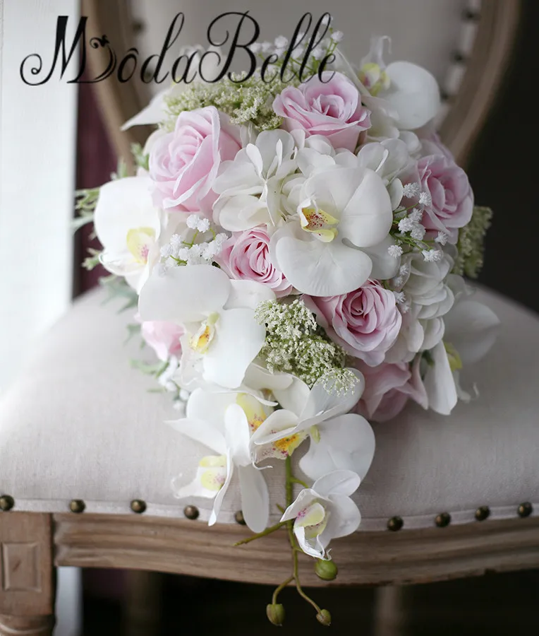 Modabelle Свадебные букеты цвета слоновой кости розового каскада Орхидея