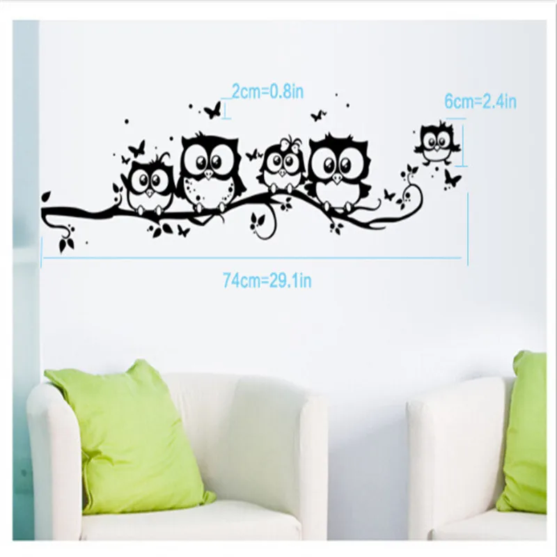 DIY настенные наклейки с изображением совы на дереве съемные ПВХ стену