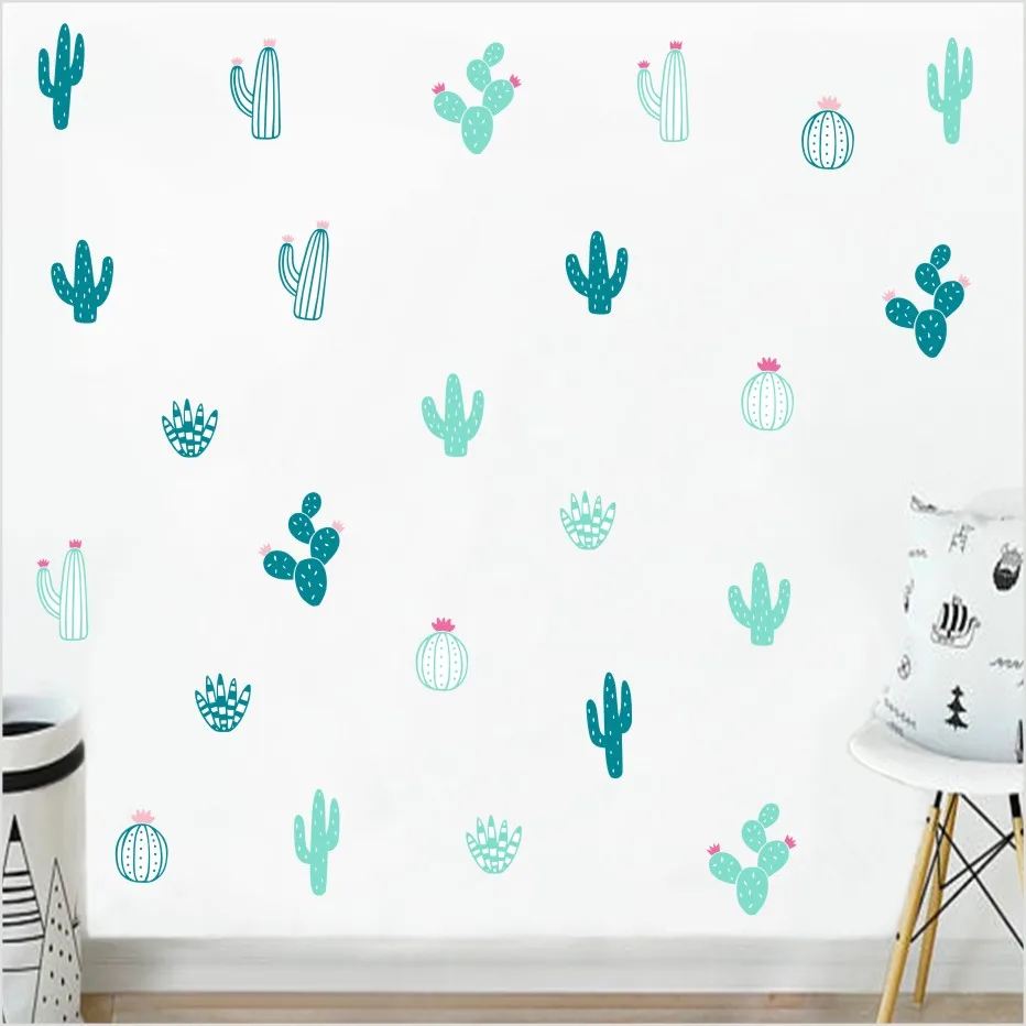 Виниловые наклейки на стены кактус креативные Наклейки для украшения гостиной и