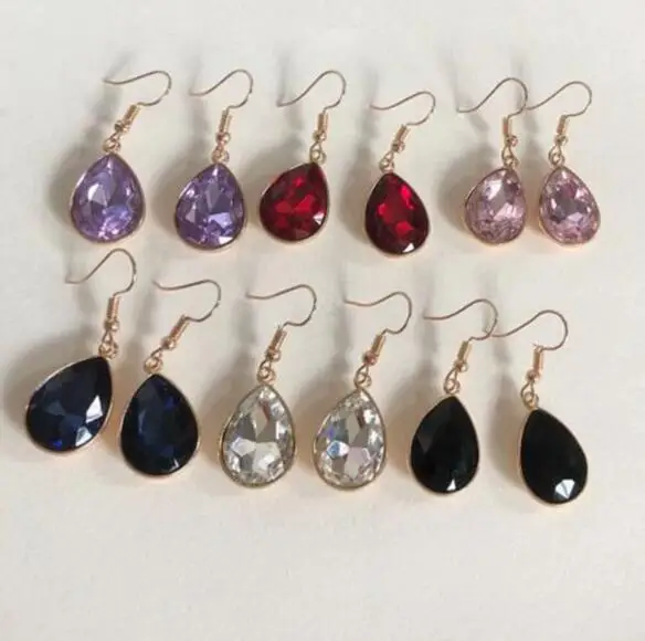 1 пара геометрические серьги в форме сердца с кристаллами | Украшения и