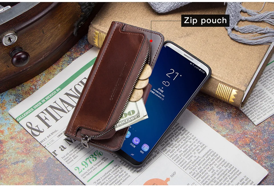 Обувь из натуральной кожи с отделением для карт чехол для samsung Galaxy S9 подставка держатель чехол для samsung Galaxy S9 противоударный Для мужчин Бизнес задняя крышка