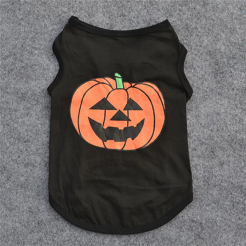 

Cute Pet Dog Clothes Halloween Festivals Pumpkin Cotton Black Vest T-shirt Clothes Ropa Para Perros Small Dog Clothes Chihuahua