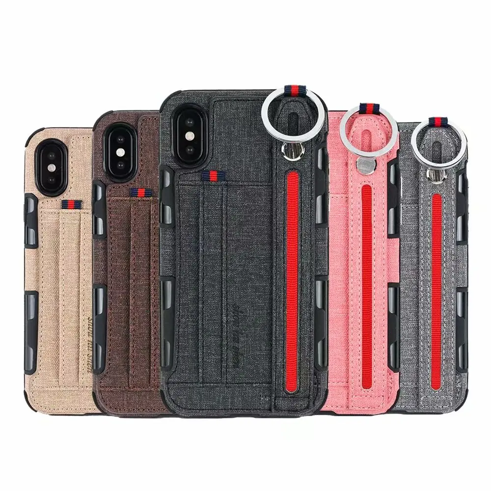 ProElite брелок красочный ТПУ чехол для iPhone X 8 7 6S Plus ремешок держатель для карт кошелек Подставка красочная задняя крышка на весь корпус