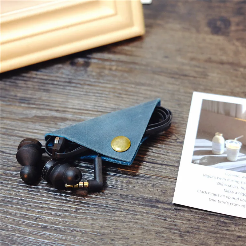 Новинка 10 шт./лот кожаный чехол для наушников скрепленная проволокой устройство