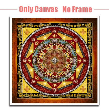 Canvas Painting Тибет тангка абстрактная художественная живопись плакаты и принты на холсте Цветочный декор тибетская Мандала с Буддой масляная Картина на холсте настенная живопись - Цвет: Canvas Painting