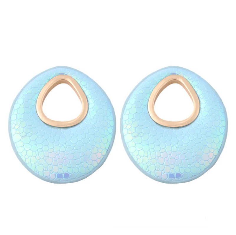 lakeblue NeeFu WoFu кожаные серьги для женщин кожа orecchini ухо femme большой Brinco Oorbellen Хэллоуин Модные ювелирные изделия - Окраска металла: lakeblue