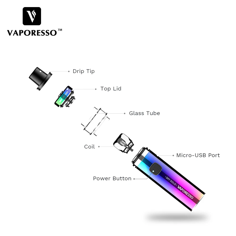 Оригинальный Vaporesso Sky Solo Plus 8 мл стартовый набор 3000 мАч/Sky vape pen Kit 3 5 1400 мАч с сеткой GT