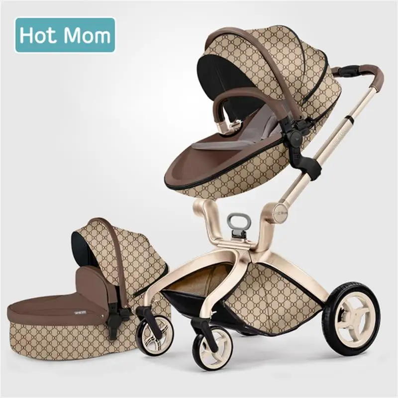 Hotmom/детская коляска с высоким пейзажем, может лежать и лежать, новинка, детская коляска с амортизатором, складная детская коляска