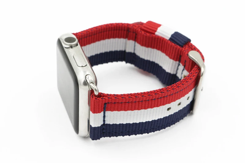 URVOI ремешок для apple watch Series 5 4 3 2 1 NATO тканый нейлоновый ремешок для iwatch Модный стильный узор с серебристой/черной пряжкой