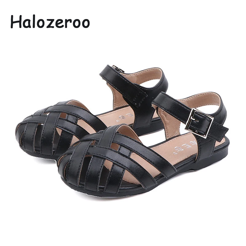 Летние сандалии принцессы для маленьких девочек детская обувь из искусственной