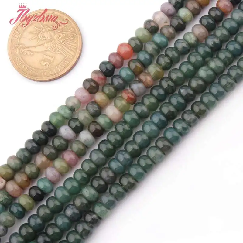 4x6mm Smooth Rondelle Shape Bead Agates Natural Stone Beads For DIY Necklace Bracelats Earring Jewelry Making 15&quot Free Shipping - купить