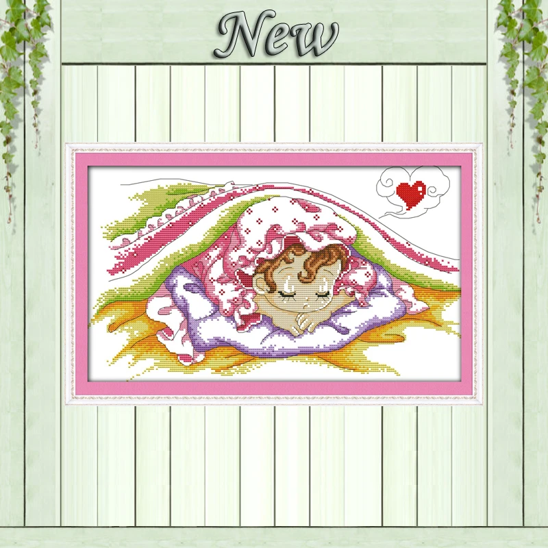 Набор для вышивки крестиком Dream baby boy girl love angel diy напечатанный на холсте DMC 11CT